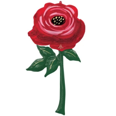 Шар фигура "Цветок Роза", красная