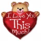 Шар фигура сердце с мишкой ILY