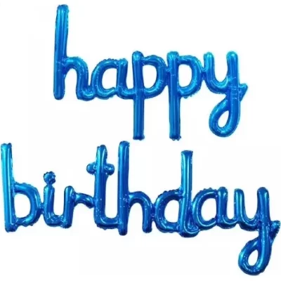 Буквы, Мини-Надпись "Happy Birthday", синяя