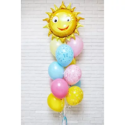 Фонтан из шаров "Солнечное настроение"