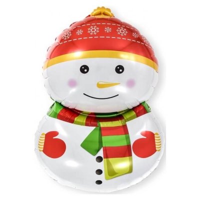 Воздушный шар на Новый год «Счастливый снеговик» (32″/81 см)