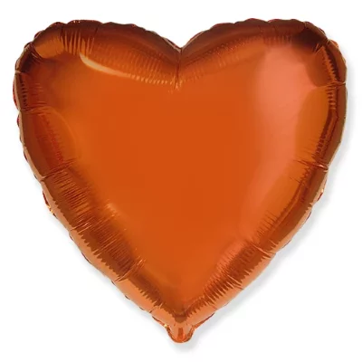Шар Сердце оранжевое 46 см, пастель