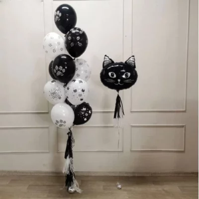Композиция из шаров "Черный кот"