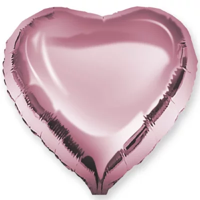 Шар Сердце розовое 46 см, металлик