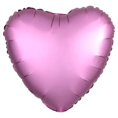 Шар Сердце розовое 46 см, сатин