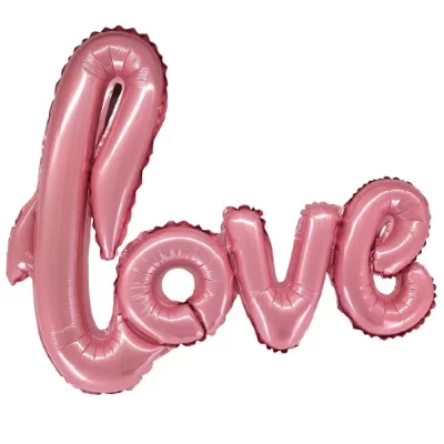 Шар-фигура надпись "Love", розовая