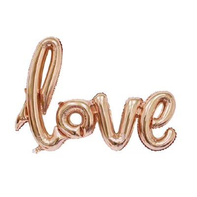 Шар-фигура надпись "Love", розовое золото