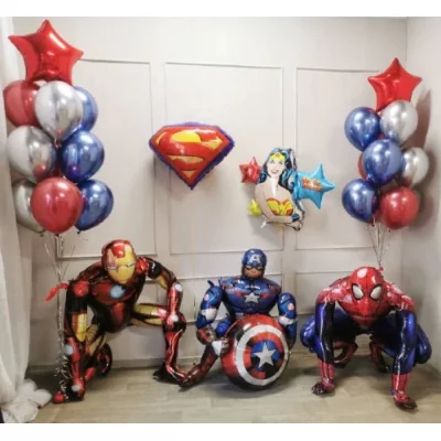 Композиция с шарами "Команда супергероев"