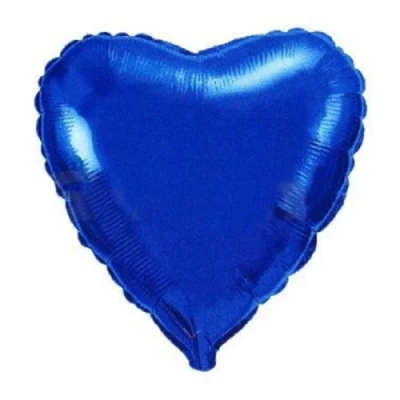 Шар Сердце синее 46 см, металлик