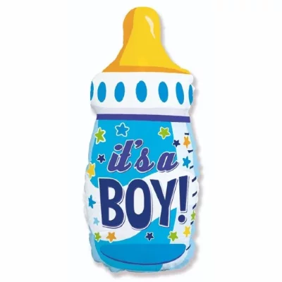 Шар фигура "Бутылочка голубая. It's a boy"