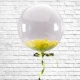 Шар BUBBLE с желтыми перьями