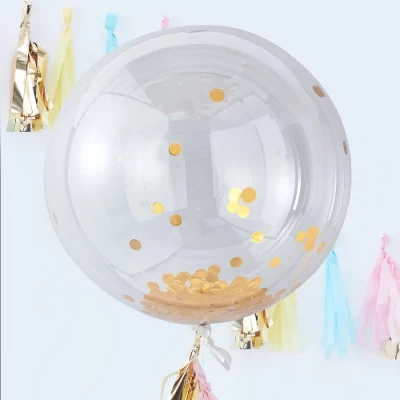 Шар Bubble с золотым конфетти