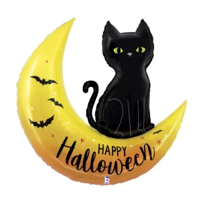 Шар фигура "Черная кошка на Хэллоуин"