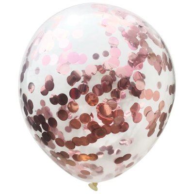 Воздушные шары с конфетти (Цвет розовое золото, 30см)