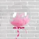 Шар BUBBLE с розовыми перьями