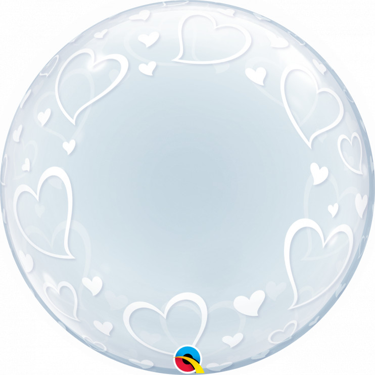Шар BUBBLE DECO 24" Сердца элегантные