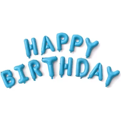Буквы, мини-надпись "Happy Birthday", голубой