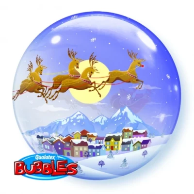 Шар BUBBLE "Санта на санях"
