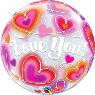 Шар BUBBLE "ILY Сердца"