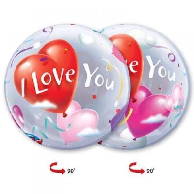 Шар BUBBLE "ILY Шары-Сердца"