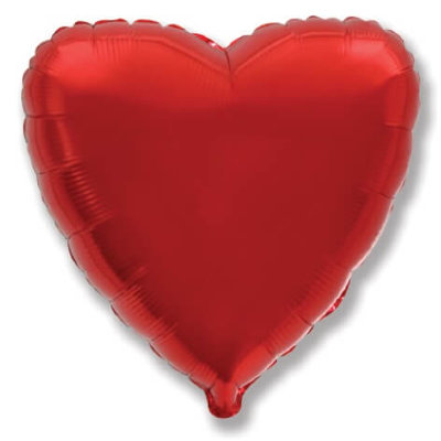 Воздушный шар, фольгированное сердце красное, 18″/46 см