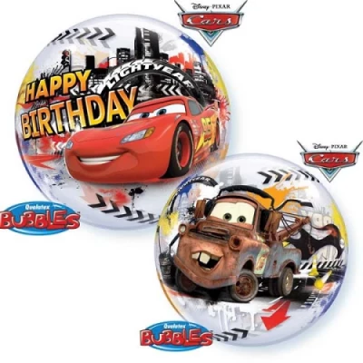 Шар BUBBLE Happy Birthday Disney Тачки