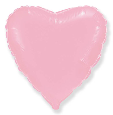 Воздушный шар, фольгированное сердце розовое, 18″/46 см