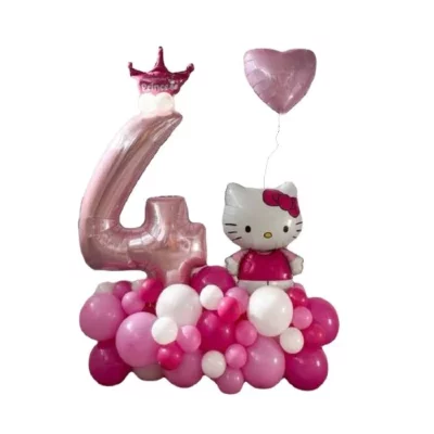 Поинт из шаров "Розовый котенок Китти"