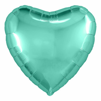 Воздушный шар, фольгированное сердце Бискайский зеленый, 18″/46 см