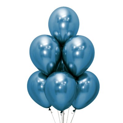 Латексные шары с гелием «Хром синий» 30 см