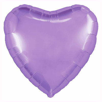 Воздушный шар, фольгированное сердце аметист, 18″/46 см