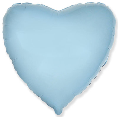 Воздушный шар, фольгированное сердце голубое, 18″/46 см