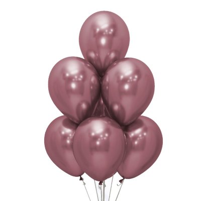 Латексные шары с гелием «Хром розовый» 30 см