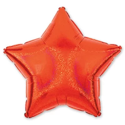 Шар Звезда 46 см, красная голография