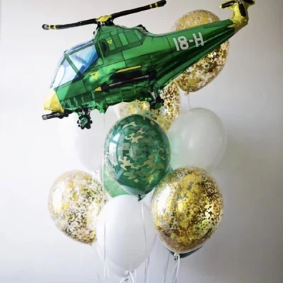 Вертолетный букет из шаров к 23 февраля