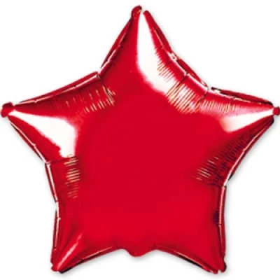 Шар Звезда 46 см, красная металлик