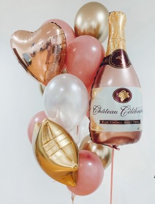 Фонтан из воздушных шаров «Розовое шампанское»