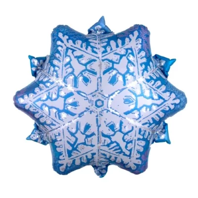 Шар фигура "Снежинка", голубой/серебро