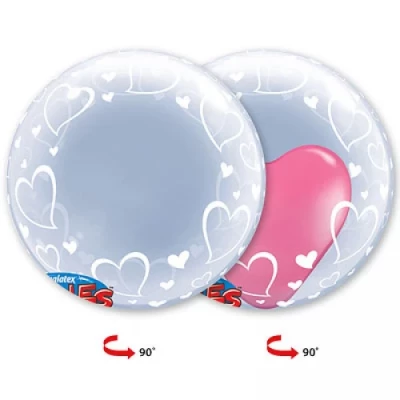 Шар BUBBLE "Сердца элегантные"