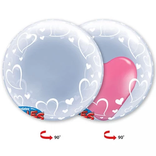 Шар BUBBLE "Сердца элегантные"