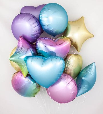 Фонтан из воздушных шаров из фольги «Градиент»
