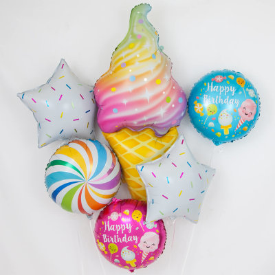 Фонтан из шаров на день рождения «Мороженое»
