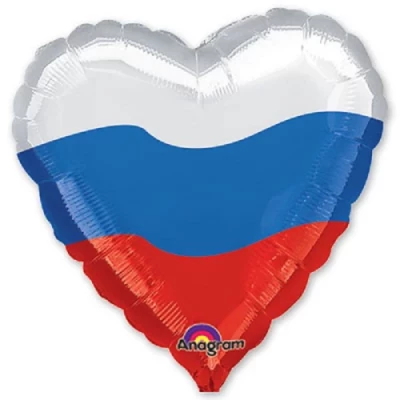 Шар сердце триколор