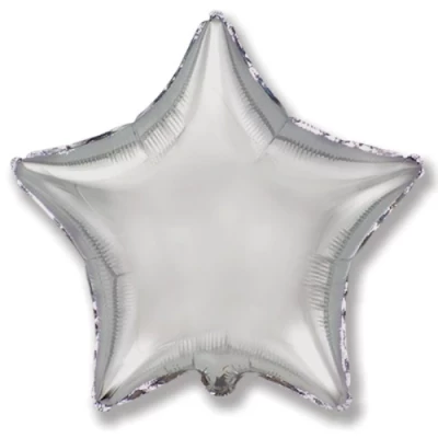 Шар Звезда 46 см, серебро пастель