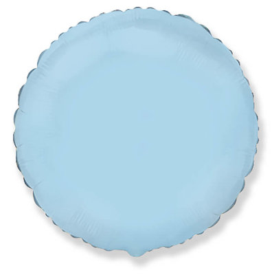 Воздушный шар, фольгированный круг голубой, 18″/46 см