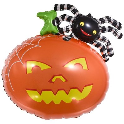 Тыква и паук на Хэллоуин — фигура, воздушный шар (66 см)
