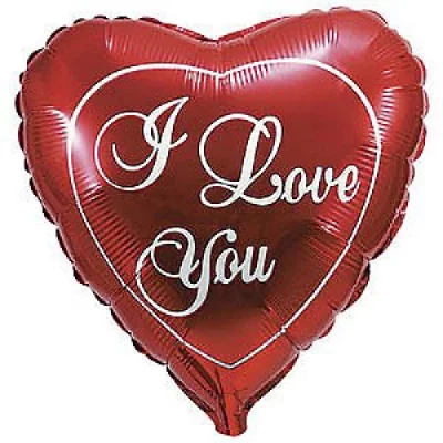 Шар сердце "ILY", красное 80 см