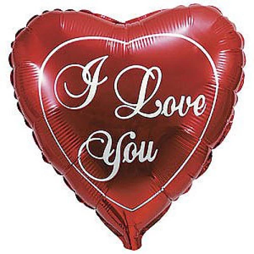 Шар сердце "ILY", красное 80 см