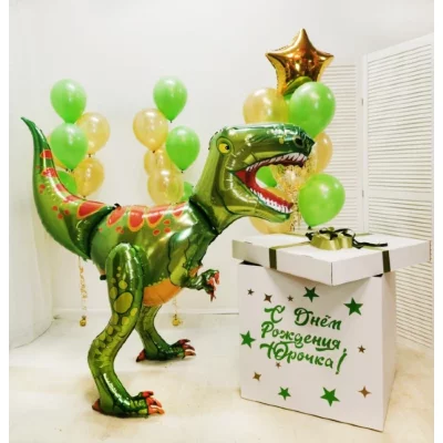 Коробка-сюрприз с шарами "Динозавр. День Рождения"